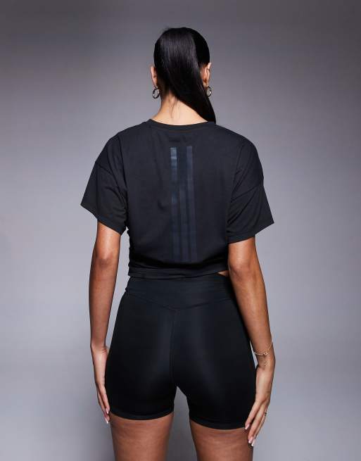 Camiseta negra con detalle retorcido en la espalda power de adidas Training, 4 de 4