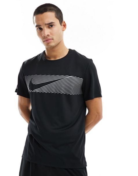  Nike Camiseta Miler Running Mujer Negro/Plateado Reflectante  Talla L : Ropa, Zapatos y Joyería