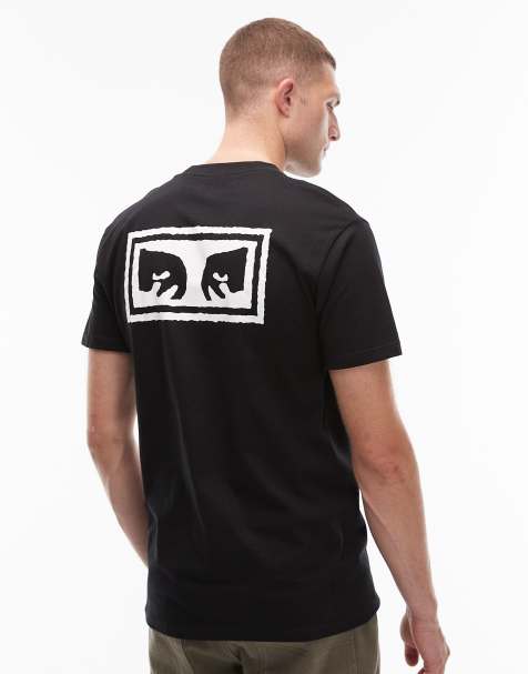 Camiseta negra con diseño de ojos estampado en la espalda de Obey - view 1