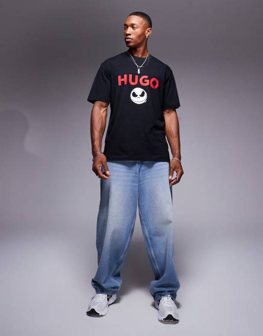 Camiseta negra con diseño de "Pesadilla antes de Navidad" de HUGO Red, 2 de 4