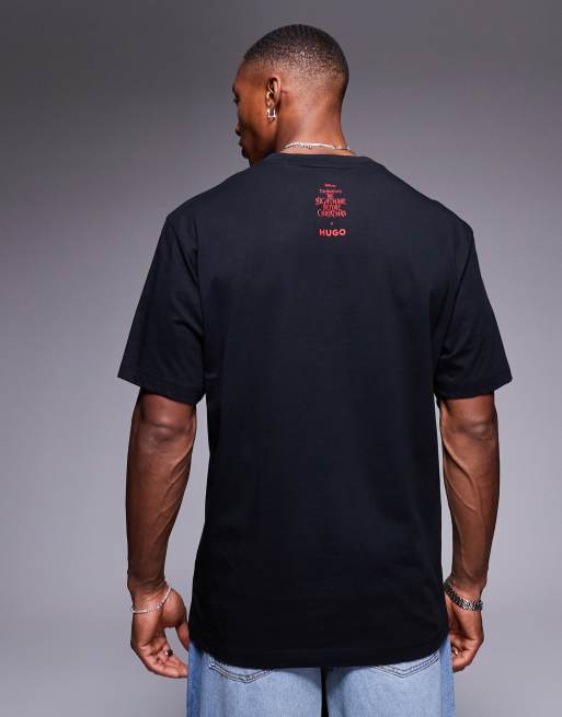 Camiseta negra con diseño de "Pesadilla antes de Navidad" de HUGO Red, 3 de 4