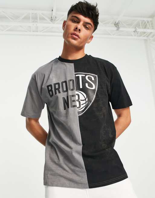 Camiseta negra con diseño dividido de los Brooklyn Nets de New Era, 4 de 4