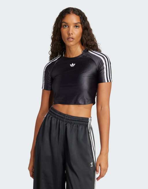 Camiseta negra con diseño encogido Adicolor Teamgeist de adidas Originals