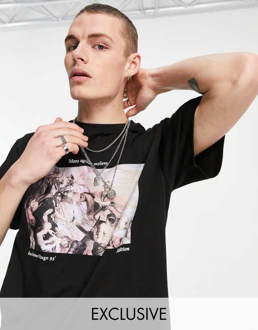 Camiseta negra hombros al aire outlet