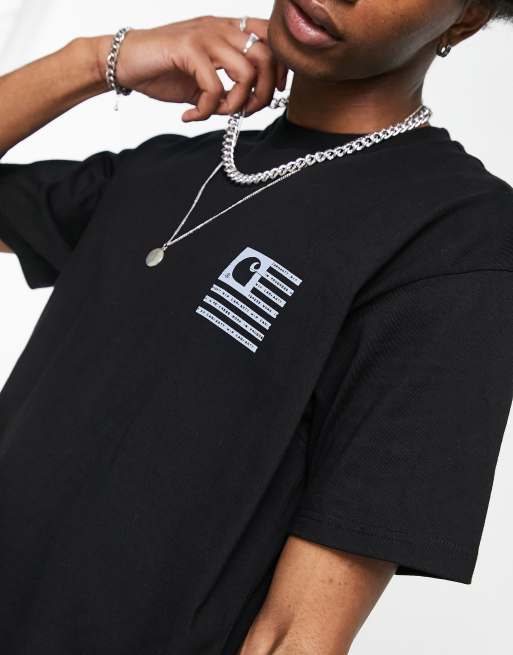 Camiseta negra con estampado de bandera Label State de Carhartt WIP, 3 de 4