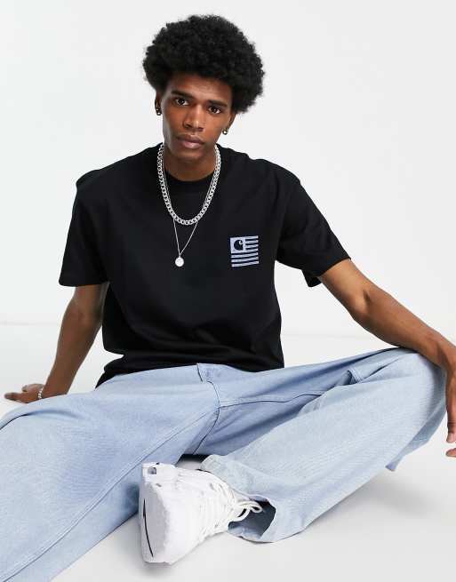 Camiseta negra con estampado de bandera Label State de Carhartt WIP, 4 de 4