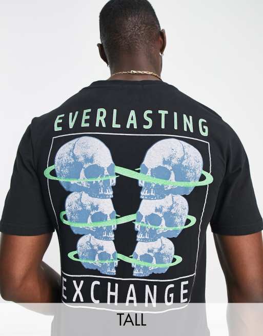 Camiseta negra con estampado de calaveras en la espalda de Bolongaro Trevor Tall