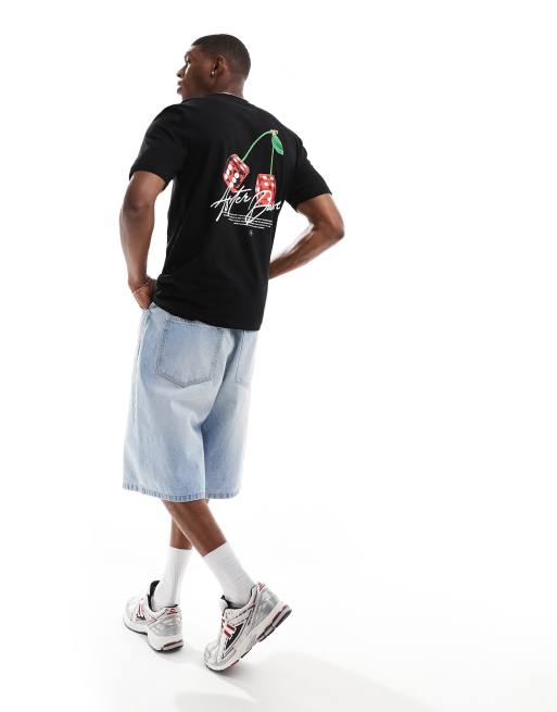 Camiseta negra con estampado de cerezas en forma de dado de River Island