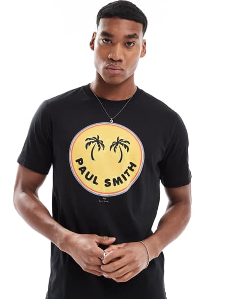 Camiseta negra con estampado de logo de sonrisa de PS Paul Smith - view 1