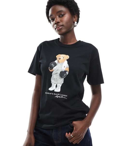 Camiseta negra con estampado de oso boxeador de Polo Ralph Lauren - view 1