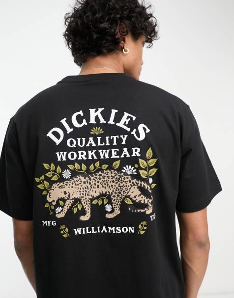 Camiseta negra con estampado de tigre en la espalda Fort Lewis exclusiva en ASOS de Dickies - view 1