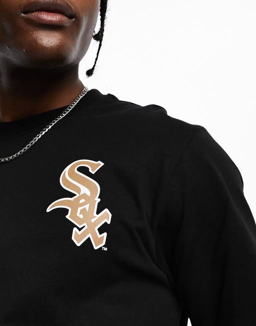 Camiseta negra con estampado en el pecho y la espalda de los Chicago White  Sox de 47 Brand