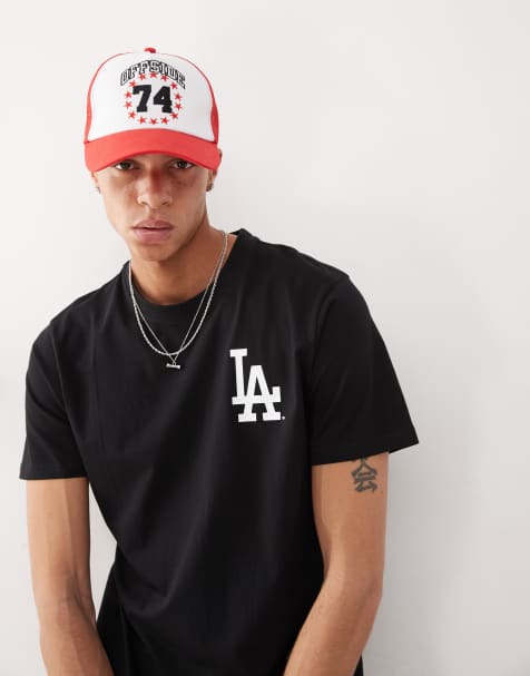 Camiseta negra con estampado en el pecho y la espalda de los LA Dodgers de 47 Brand - view 1