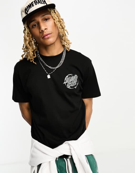 Camiseta negra con estampado en el pecho y la espalda Erode Dot de Santa Cruz, 4 de 4