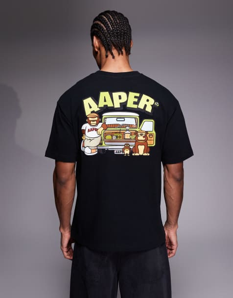 Camiseta negra con estampado en la espalda Aaper de AAPE BY A BATHING APE® - view 1