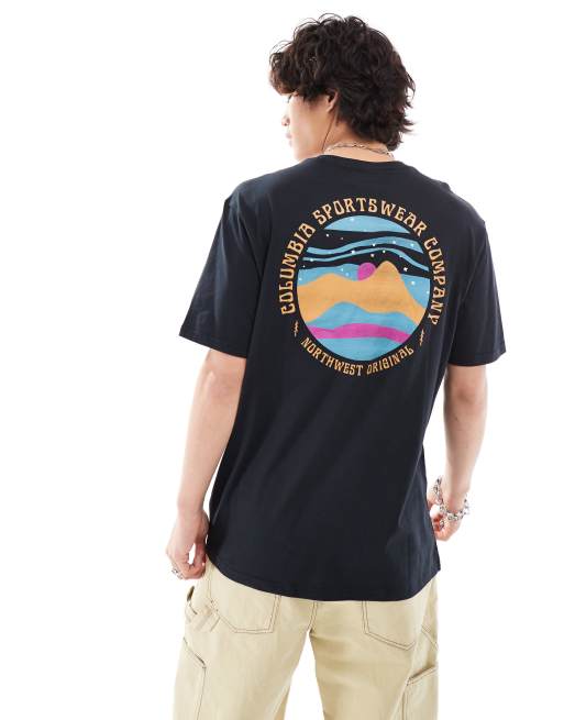 Camiseta negra con estampado en la espalda Rollingwood exclusiva en ASOS de Columbia