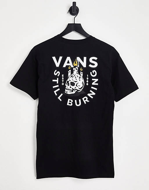 Hombre Tops | Camiseta negra con estampado en la espalda Still Burning de Vans - DD58478