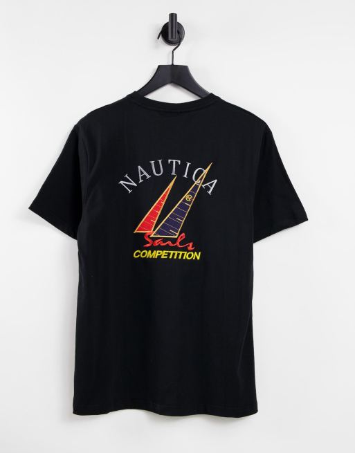 Camiseta negra con estampado en la espalda Trim de Nautica Competition