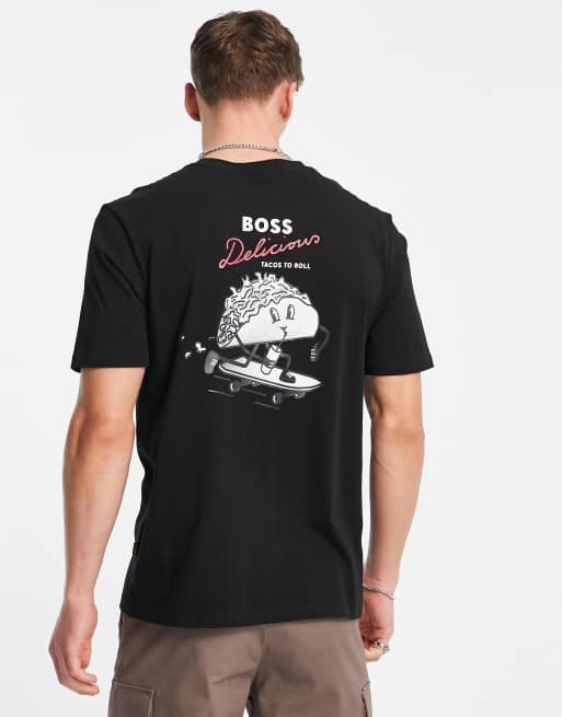 Camiseta negra con estampado en la parte posterior Teecartoon de BOSS , 4 de 4