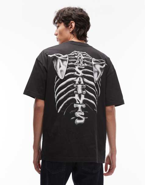 Camiseta negra con estampado gráfico Anatomica de AllSaints - view 1