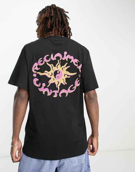 Camiseta negra con estampado gráfico circular de sol de Reclaimed Vintage