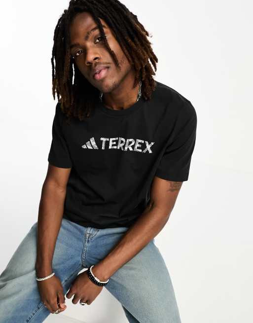 Camiseta negra con estampado gráfico de adidas Originals