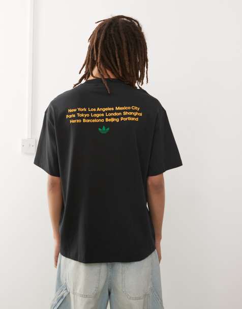 Camiseta negra con estampado gráfico de baloncesto de adidas Originals - view 1