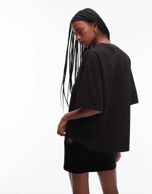 Camiseta negra con estampado gráfico de logo arrugado Amelie de AllSaints, 3 de 4