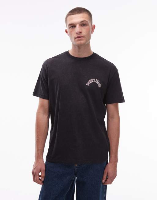 Camiseta negra con estampado gráfico de naturaleza de Tommy Jeans, 3 de 5