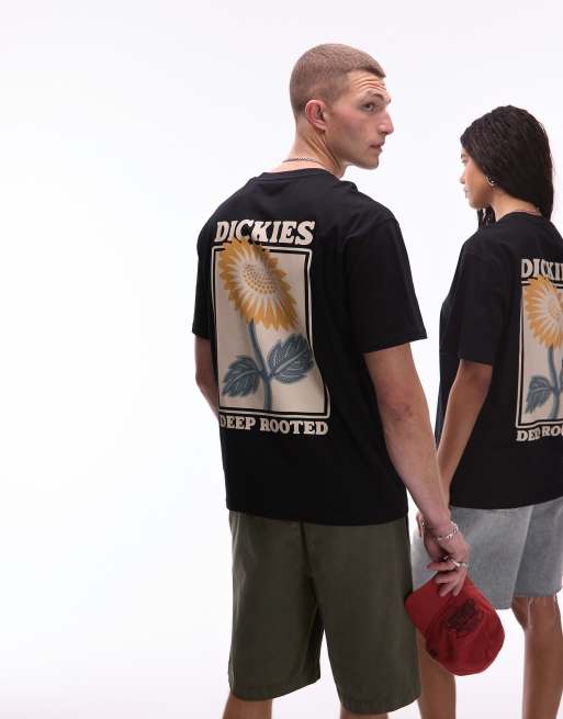 Camiseta negra con estampado gráfico en la espalda de girasol exclusiva en ASOS de Dickies