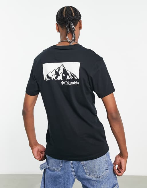 Camiseta negra con estampado gráfico en la espalda Peak exclusiva en ASOS de Columbia