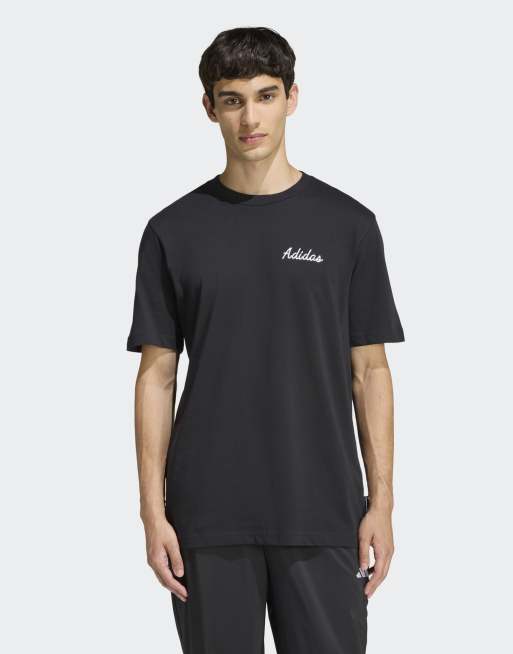 Camiseta negra con estampado gráfico original de cuenco de adidas Performance, 2 de 4