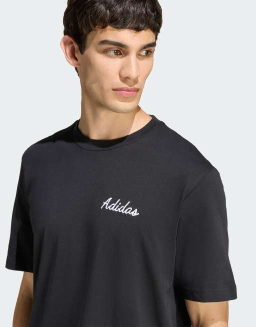 Camiseta negra con estampado gráfico original de cuenco de adidas Performance, 4 de 4
