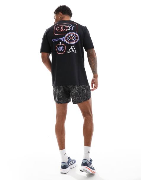 Camiseta negra con estampado gráfico Tennis de adidas - view 1