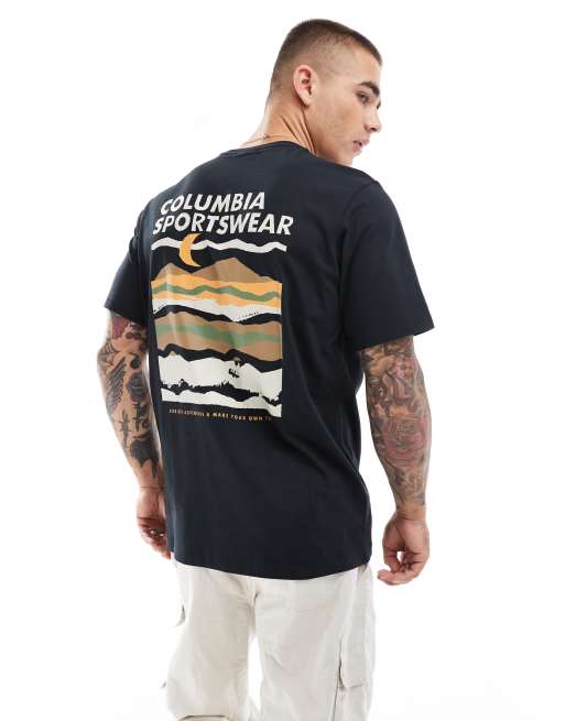 Camiseta negra con estampado la espalda Explorers Canyon de Columbia