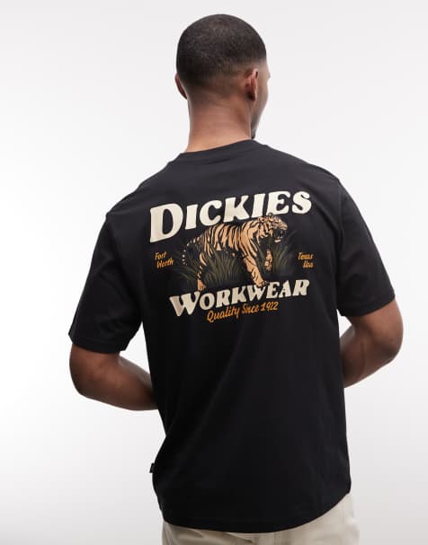 Camiseta negra con estampado trasero Massieville exclusiva en ASOS de Dickies - view 1