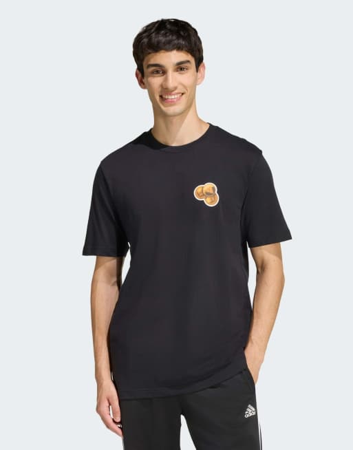 Camiseta negra con gráfico de chicles Snack de adidas Performance, 2 de 5