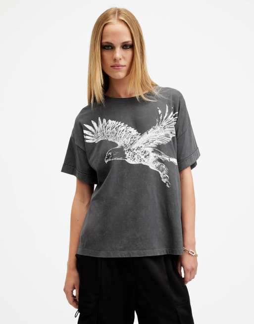 Camiseta negra con lavado ácido Flite Briar de AllSaints