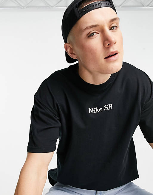 orificio de soplado Faial Conclusión Camiseta negra con logo Classic de Nike SB | ASOS