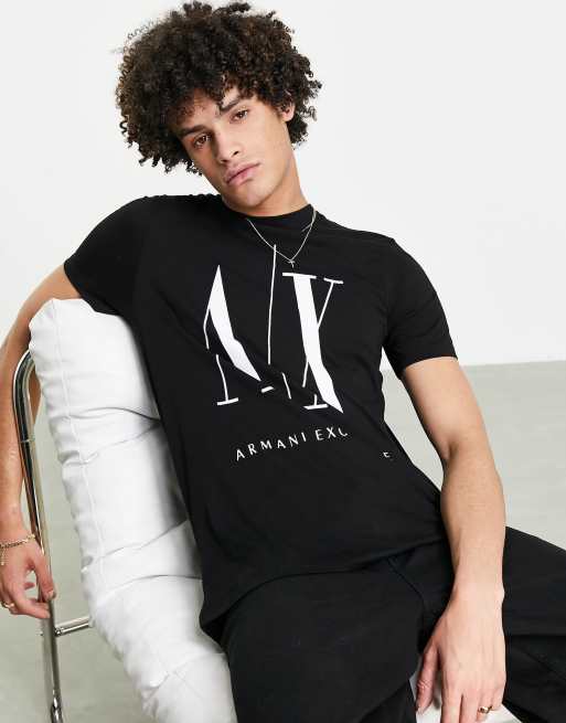 Camiseta negra con logo de Armani Exchange | ASOS