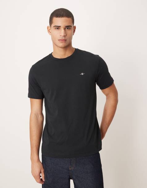 Camiseta negra con logo de escudo Archive de Gant - view 1