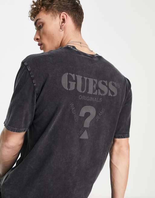 Camiseta negra con logo de Guess Originals