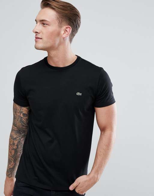 Camisa lacoste negra online hombre