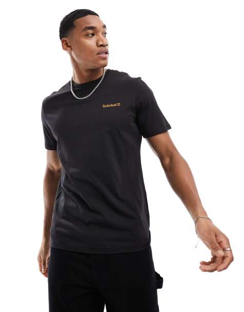 Camiseta negra con logo de texto pequeño de Timberland - view 1