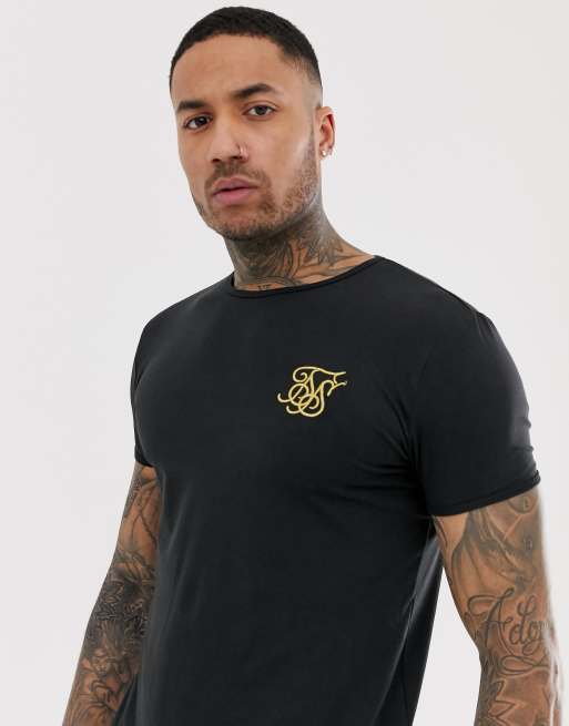 Camiseta negra con dorado de SikSilk | ASOS