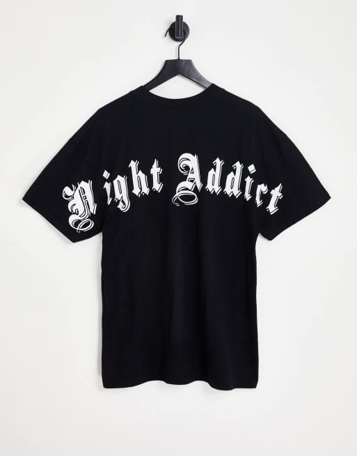 Camiseta Design Anime Preta  Camiseta Masculina Night Addict