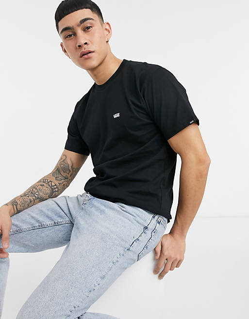 Hombre Tops | Camiseta negra con logo pequeño de Vans - HA62718