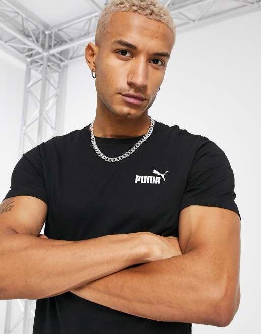 Camiseta negra con logo pequeño Essentials de Puma | ASOS