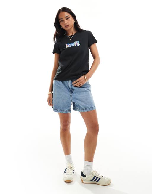 Camiseta negra con logo Poster marmolado Perfect de Levi's, 3 de 4