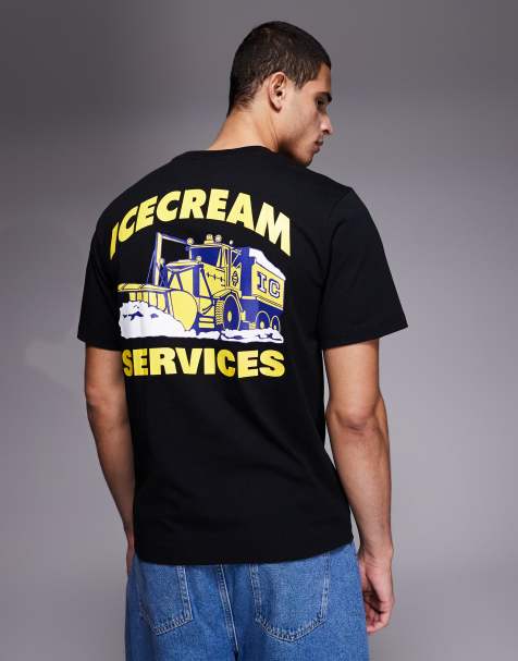 Camiseta negra con logo y texto "Services" de ICECREAM - view 1